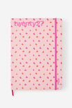 2027 A4 Daily On Schedule Diary, STRAWBERRY MILK DITSY CHERRIES - example image 1