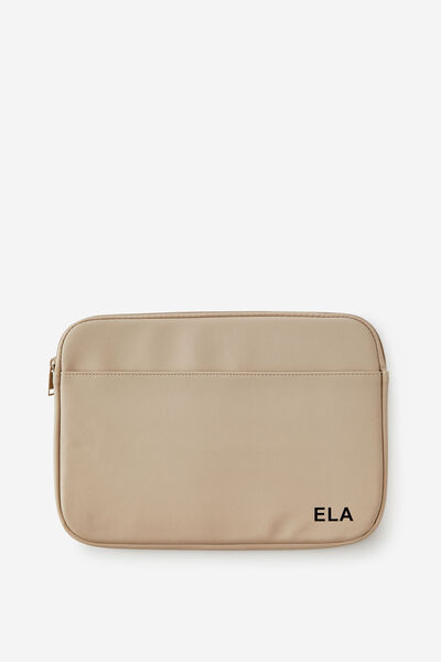 Personalised Core Laptop Cover 13 Inch, CHAI LATTE