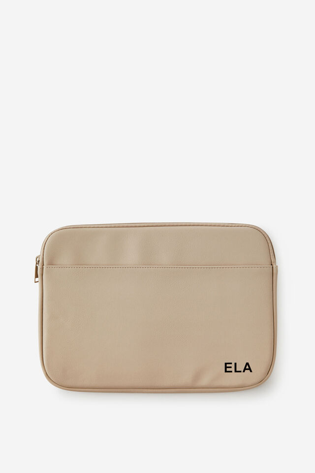 Personalised Core Laptop Cover 13 Inch, CHAI LATTE