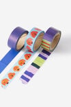 Washi Tape 15Mm 3Pack, DOGS STRIPE BLUE! - example image 1