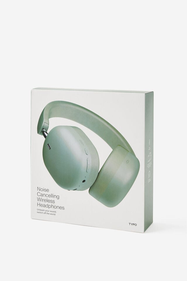 Noise Cancelling Wireless Headphone, TYPO GREEN