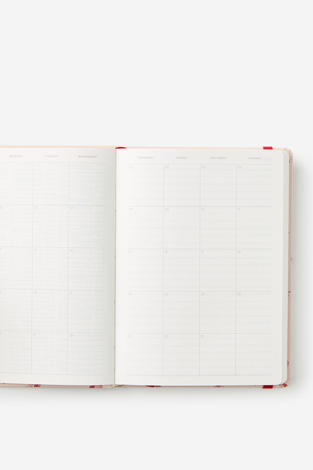 2026 B6 Weekly Hard Metro Diary, Ditsy Pansy Pink Clay