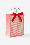 Premium Get Stuffed Gift Bag Medium, RED GINGHAM BOW - alternate image 1