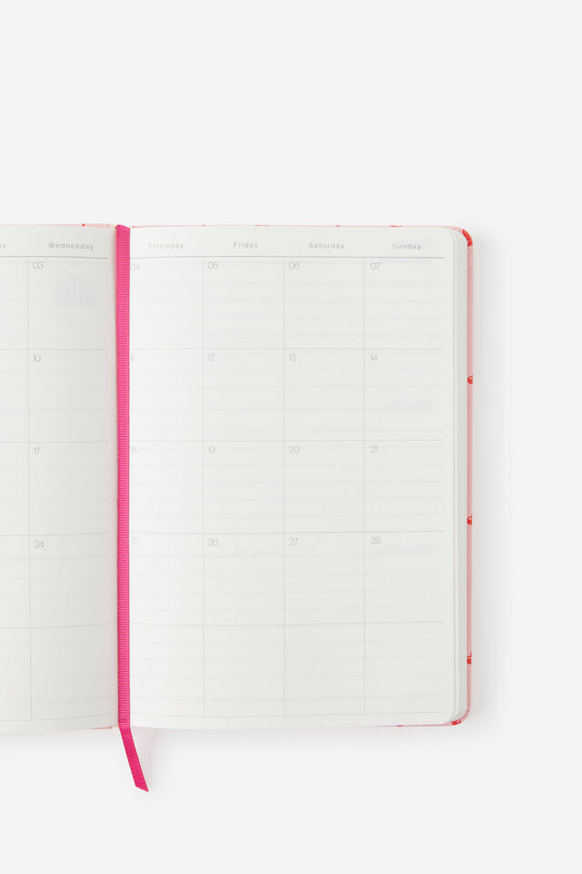 2027 A5 Weekly On Schedule Diary, STRAWBERRY MILK DITSY CHERRIES