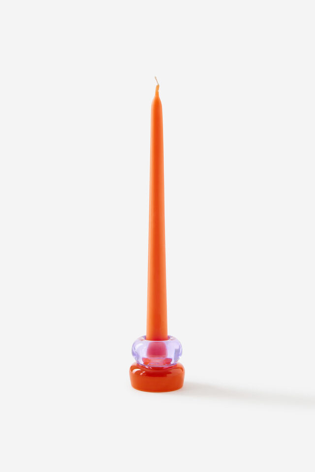 Glass Candle Holder, ORCHID / HOT SAUCE