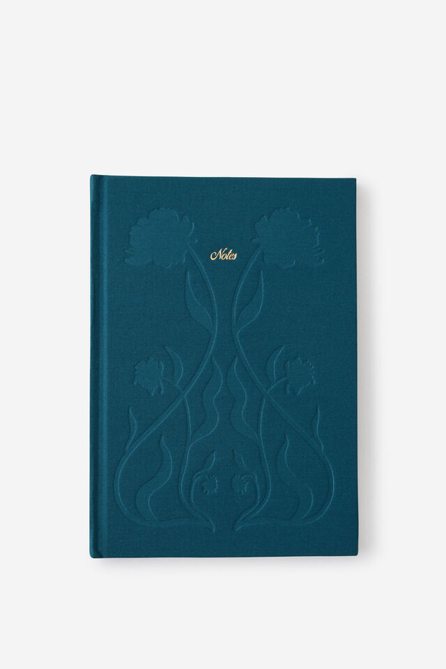 A5 Linen-Textured Lined Notebook, NORTH SEA