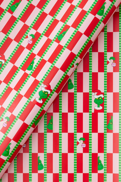 Christmas Wrapping Paper Roll, LCN DRS GRINCH GRID