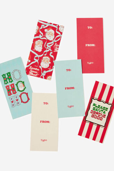Assorted Mini Gift Tag 6Pk, VINTAGE CHRISTMAS