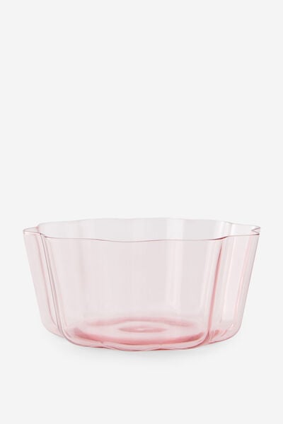 Glass Flower Bowl, PINK
