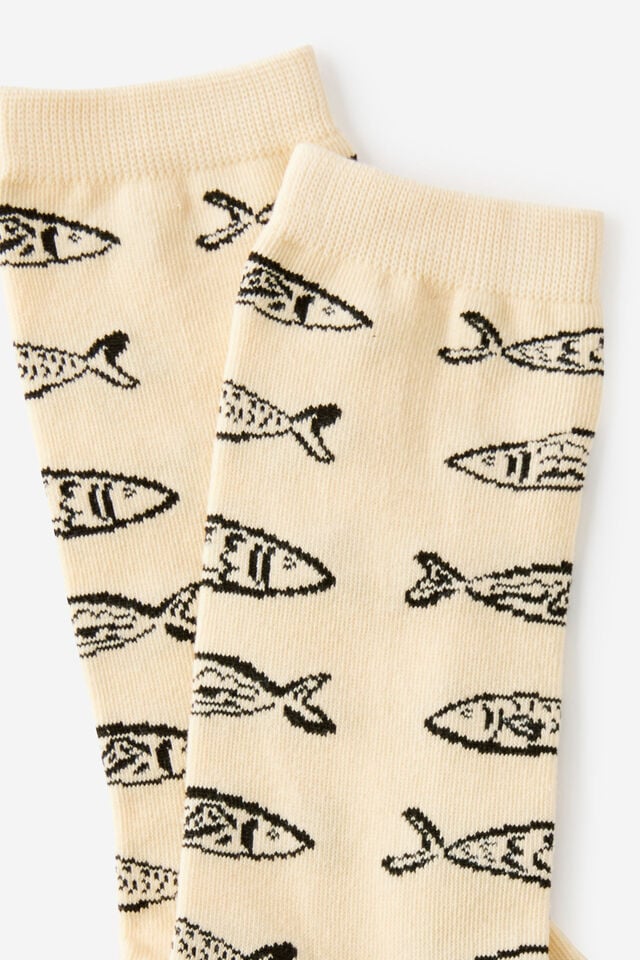 Socks, FISH YDG ECRU