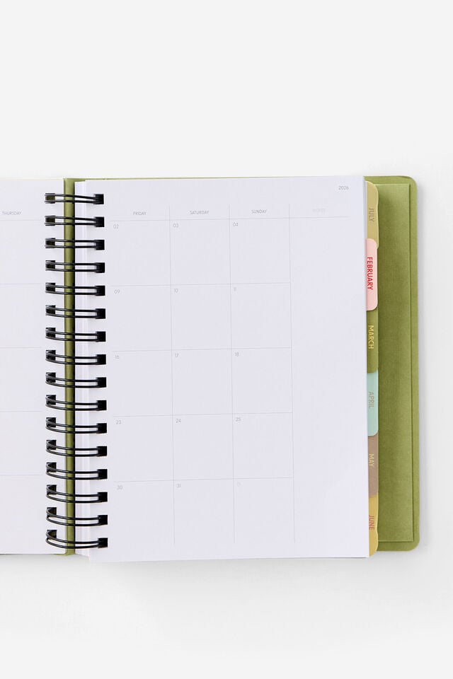 2026 Goals Daily Planner, Bay Leaf Ditsy Frog