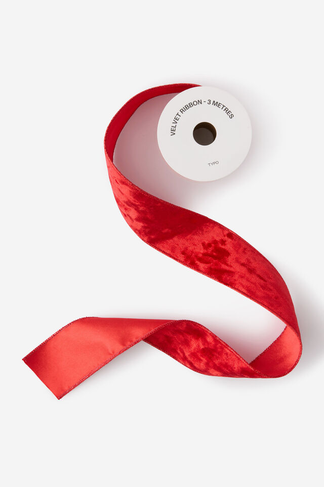 Ribbon Spools, CRUSHED VELVET RED