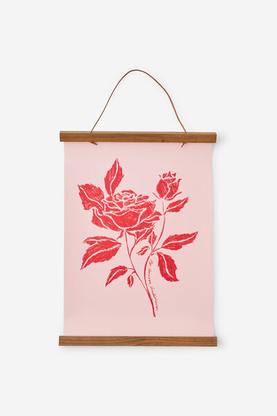 Hanging Wooden Poster Frame, WILD ROSE
