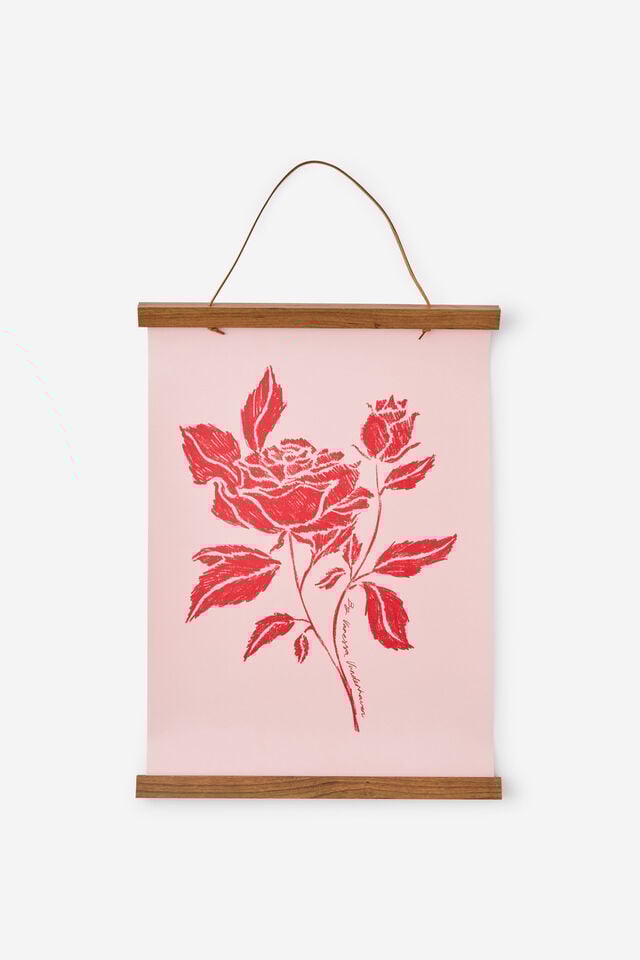 Hanging Wooden Poster Frame, WILD ROSE
