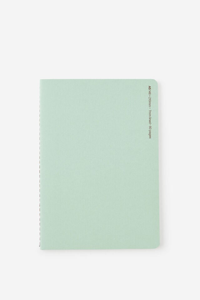 A5 Penpal Notebook, MINTY ESPRESSO