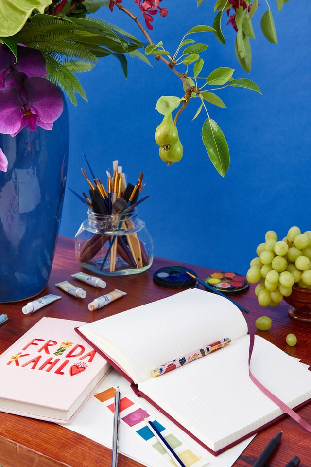 Lcn A5 Linen-Textured Lined Notebook, LCN FRIDA CABERNET