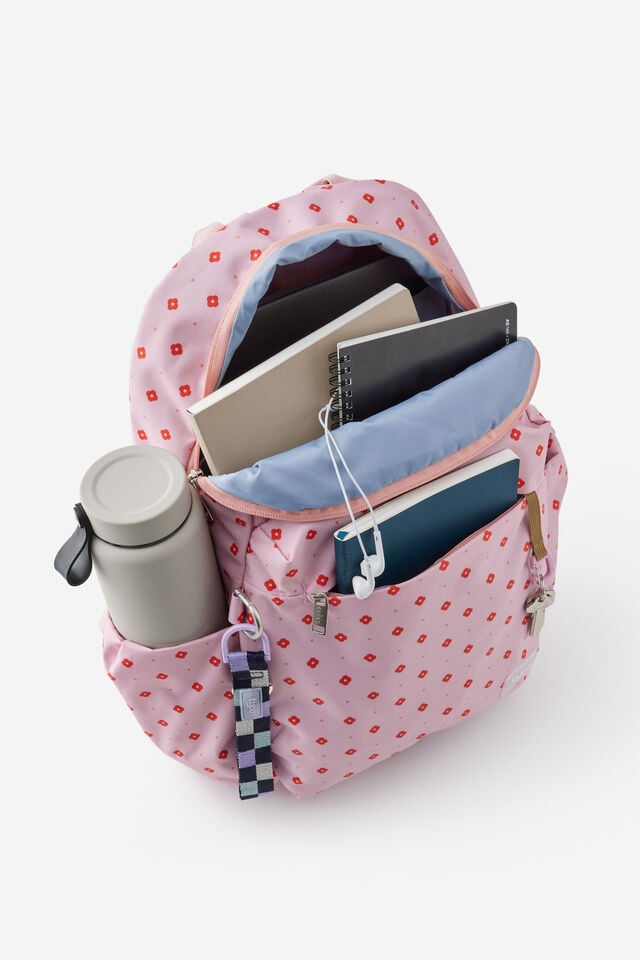 Mode Backpack, STRAWBERRY MILK RETRO FLORAL DITSY