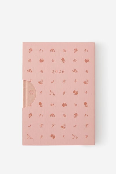 2026 Loft A5 Weekly Diary, Pink Clay Pansy