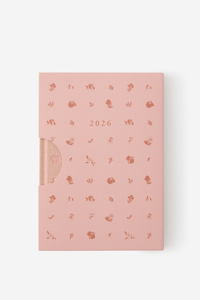 2026 Loft A5 Weekly Diary, Pink Clay Pansy