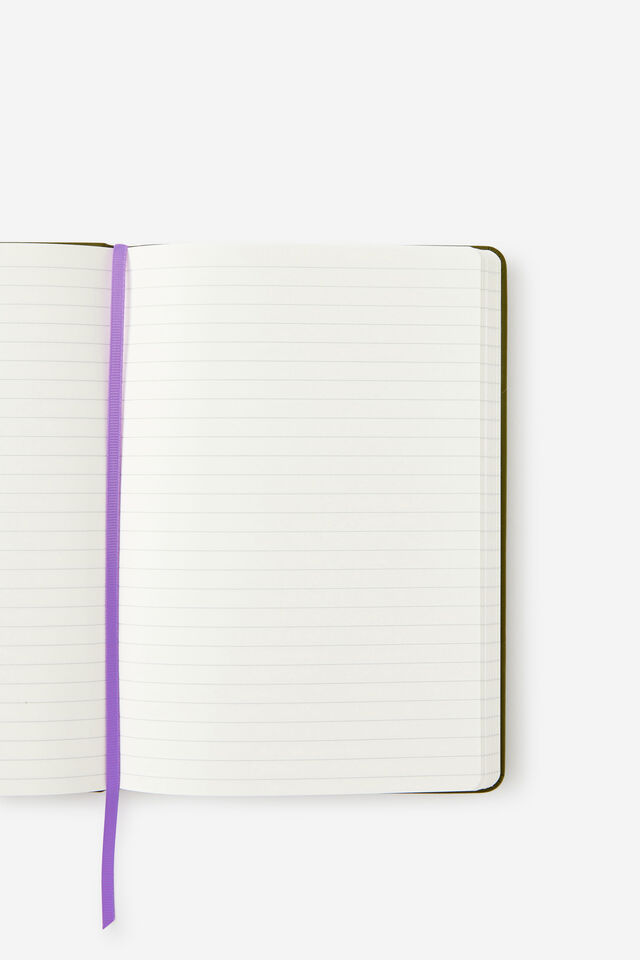 Personalised A5 Hard Lined Notetaker Notebook, OLIVE