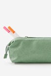 Compact Pu Pencil Case, BLOOM DEBOSS TYPO GREEN - alternate image 2