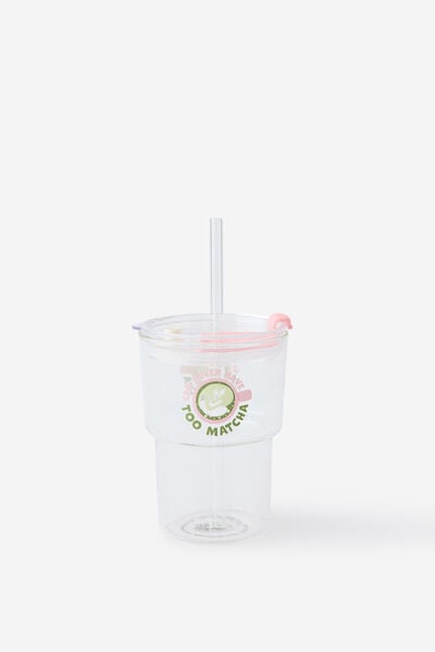 Love A Latte Glass Tumbler, MATCHA