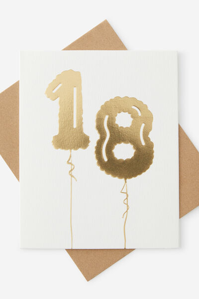 Premium Age Cards, 18 FOILED BALLOON