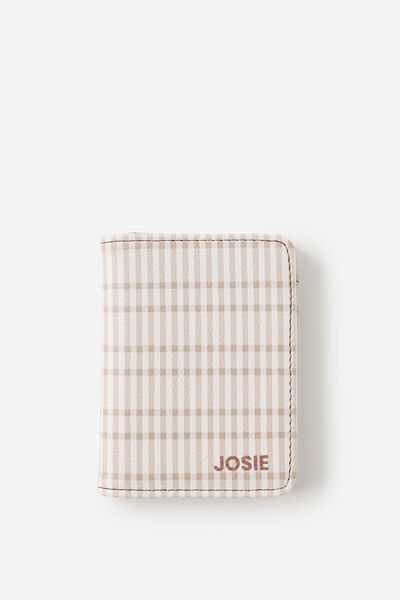 Personalised Card Wallet, NATURAL CHECK