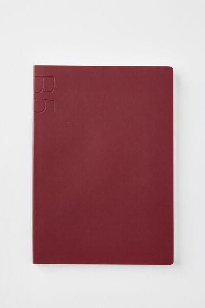 B5 Soft Cover Lined Notebook, CABERNET