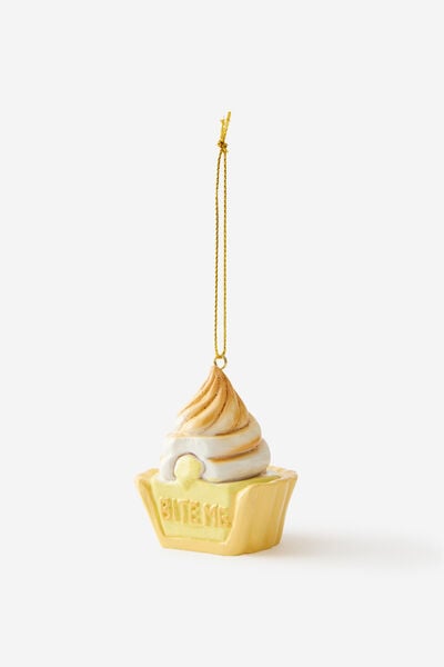 Resin Christmas Ornament, LEMON MERINGUE PIE BITE ME