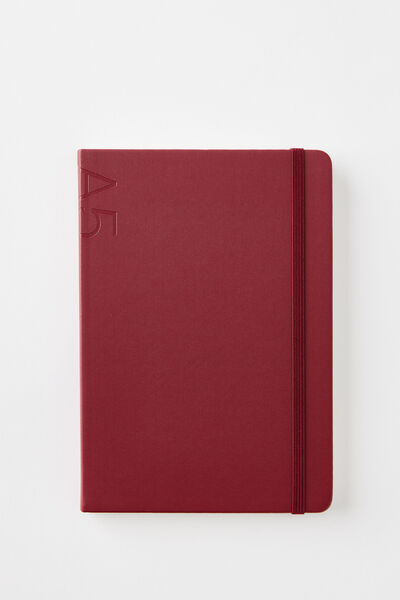 A5 Hard Cover Lined Notebook, CABERNET