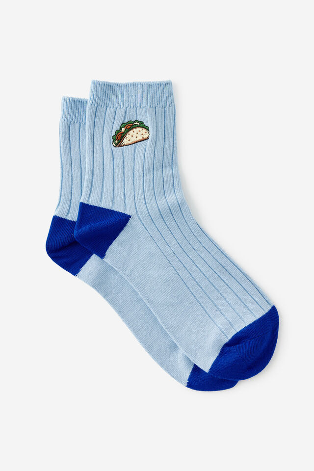 Mid Crew Socks, TACO EMB