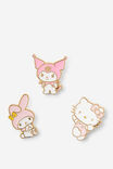Collector Enamel Pins 3Pack, LCN SAN HELLO KITTY/FRIENDS PINK - alternate image 1