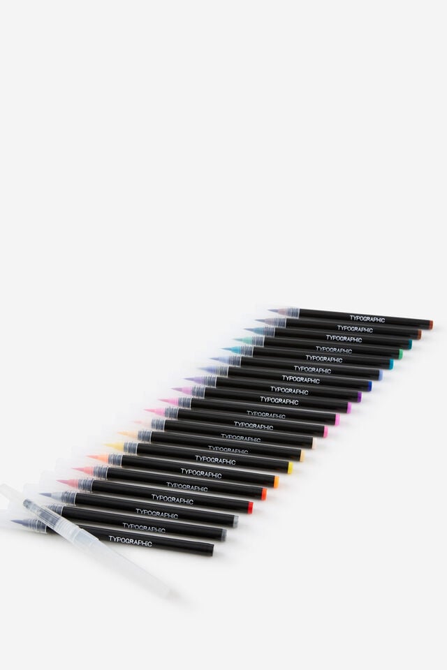 Watercolour Brush Pen 20Pk, MULTI V2