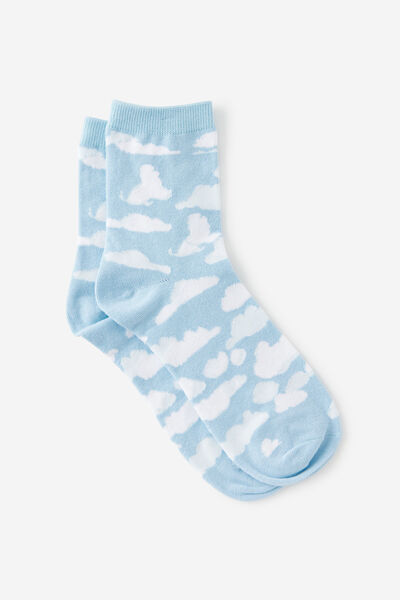Mid Crew Socks, CLOUDS BLUE YDG