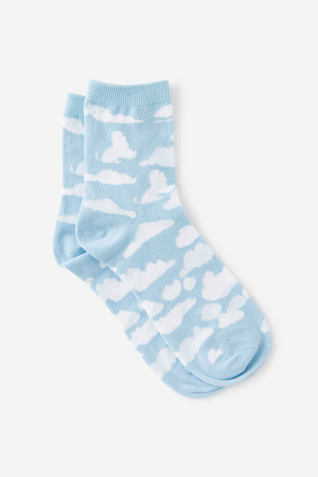 Mid Crew Socks, CLOUDS BLUE YDG