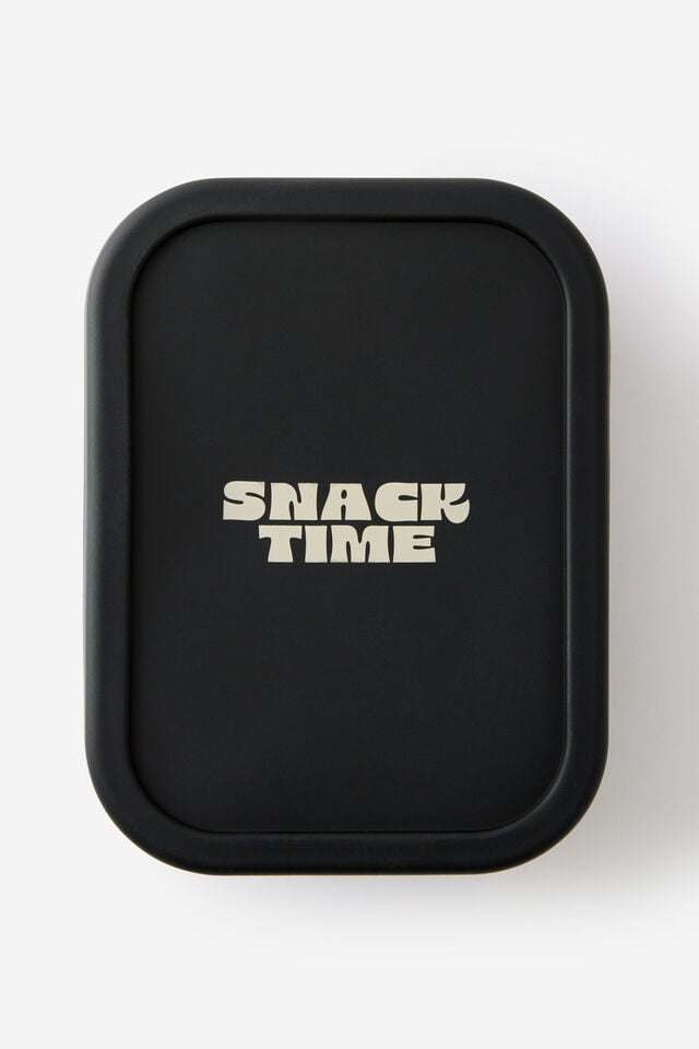 Fill Me Up Silicone Container 1.3L, SNACK TIME/BLACK