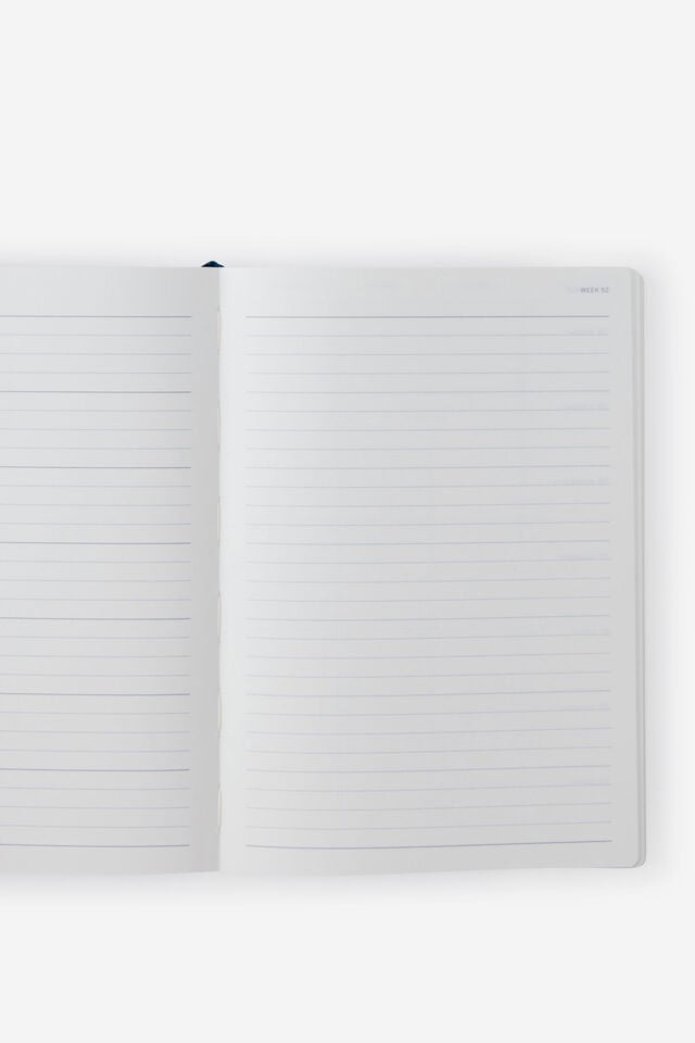 26/27 A5 Weekly Soft Diary, PATCHWORK STRIPE NAVY