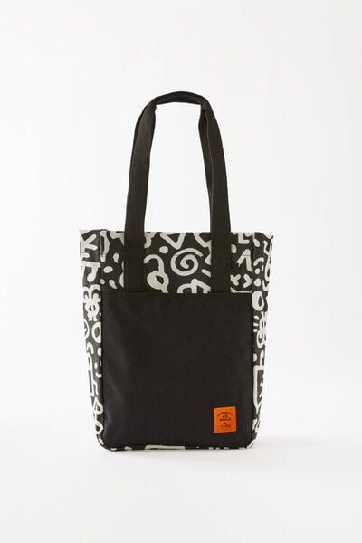 License Campus Tote, LCN DOO DOODLE BOY / BLACK & WHITE
