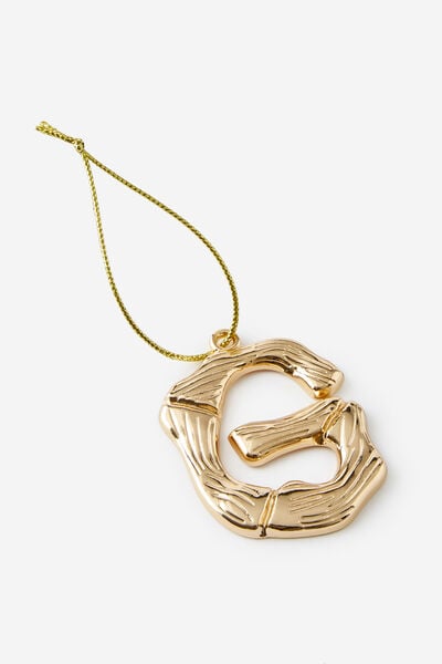 Metal Alphabet Christmas Ornament, TEXTURED G