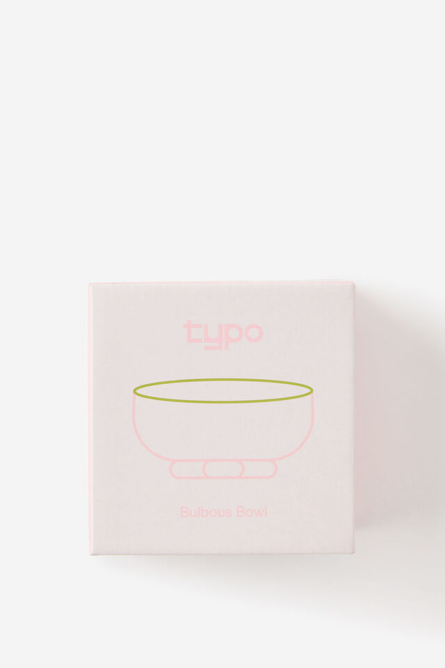 Sml Bulbous Bowl, OLIVE MOSS / STRAWBERRY MILK
