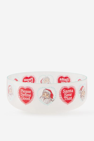 Christmas Glass Bowl, SANTA SAW THAT