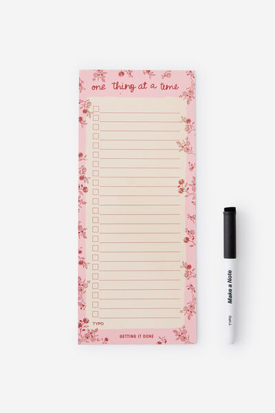 Magnetic Memo List, STRAWBERRY MILK DITSY