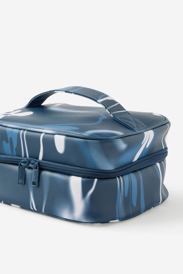 3 Fold Hanging Cos Case, NAVY ABSTRACT FLORAL