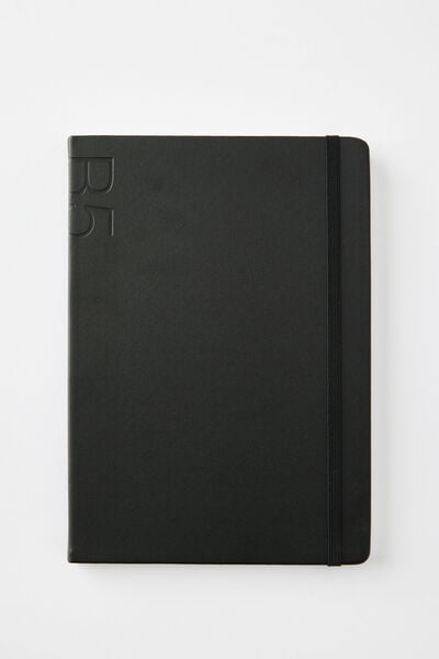 B5 Hard Cover Plain Notebook, BLACK