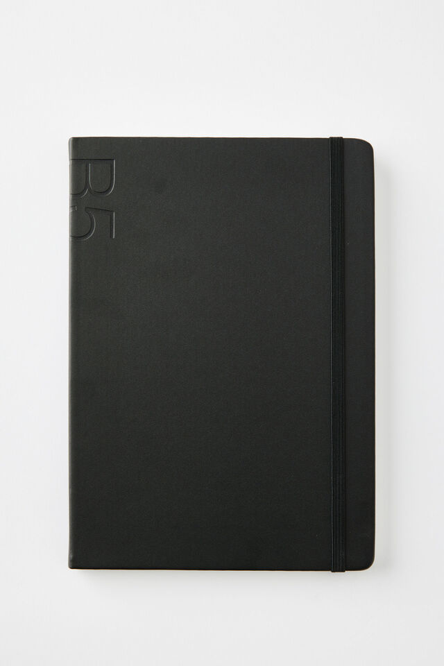 B5 Hard Cover Plain Notebook, BLACK