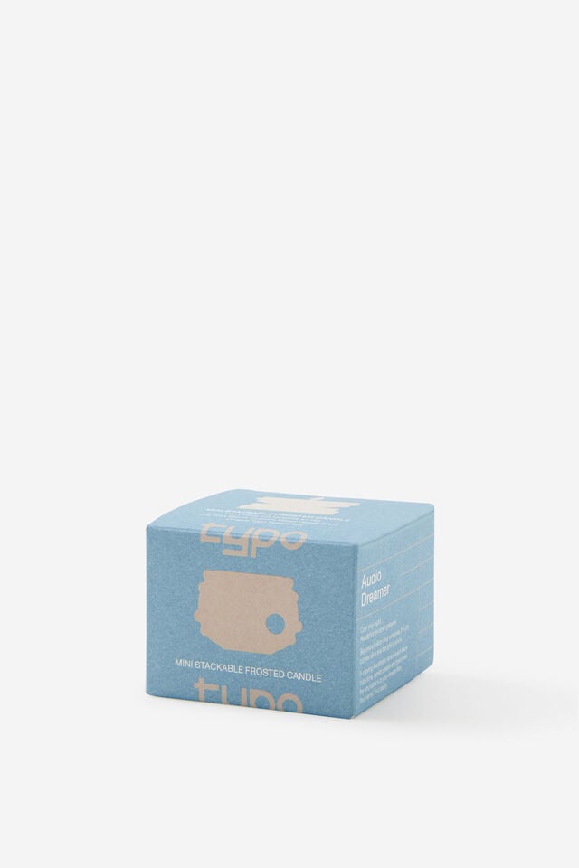 Mini Stackers Glass Tea Light Candle, AUDIO DREAMER SLATE BLUE BUMPY