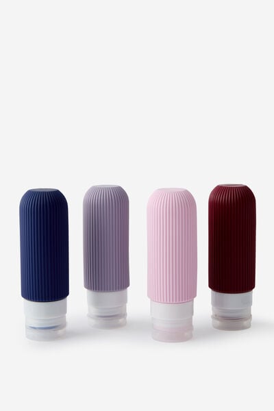 90Ml Silicone Travel Bottle Set, DARK/MULTI