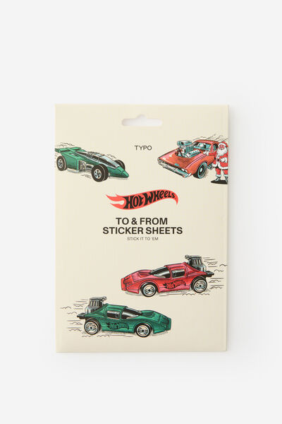 To & From Sticker Sheets, LCN MAT HOT WHEELS