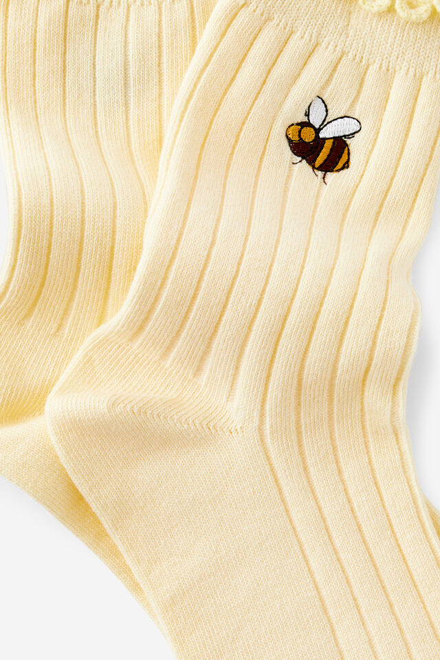 Mid Crew Socks, BUZZING BEE